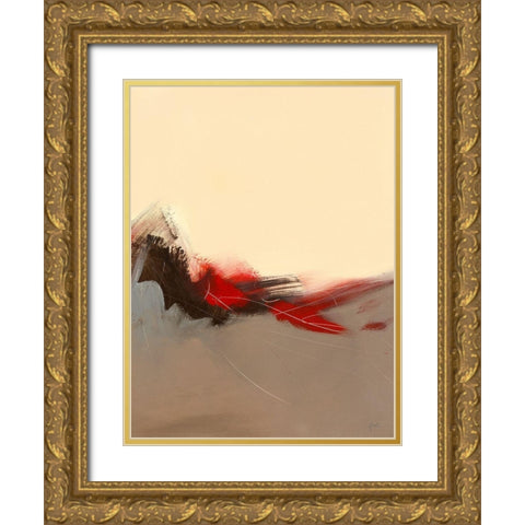 Prelude III Gold Ornate Wood Framed Art Print with Double Matting by Ball, Veronique