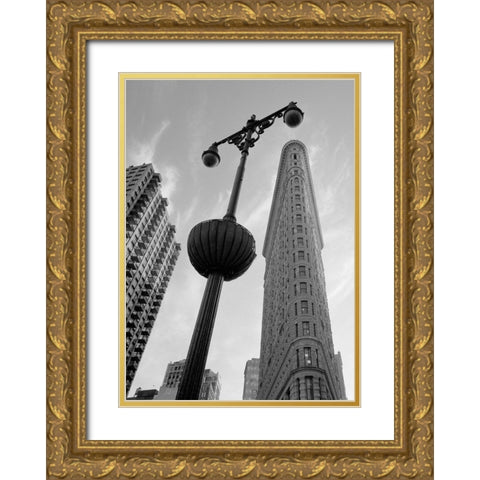 New York Flatiron I Gold Ornate Wood Framed Art Print with Double Matting by Butcher, Dave