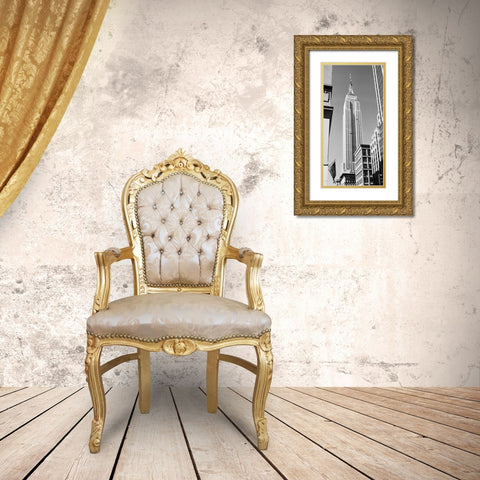 Empire State Building Gold Ornate Wood Framed Art Print with Double Matting by Butcher, Dave