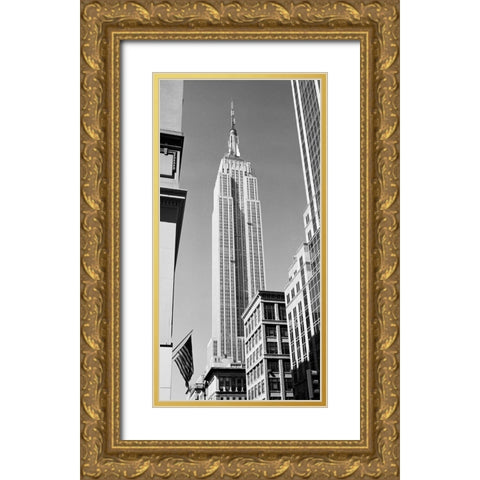 Empire State Building Gold Ornate Wood Framed Art Print with Double Matting by Butcher, Dave