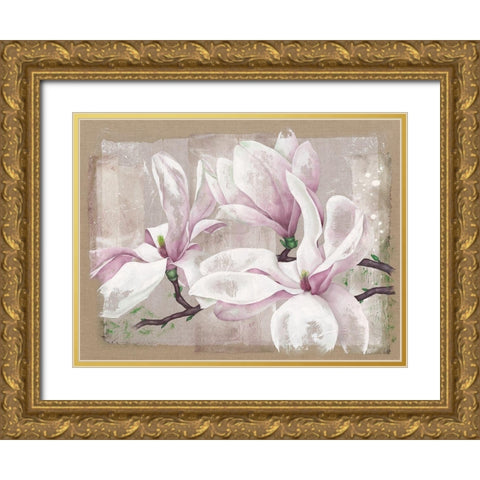 Magnolia Gold Ornate Wood Framed Art Print with Double Matting by Cadoret, Virginie