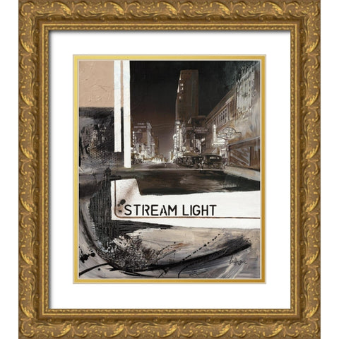 Stream Light Gold Ornate Wood Framed Art Print with Double Matting by Laffargue, Caroline