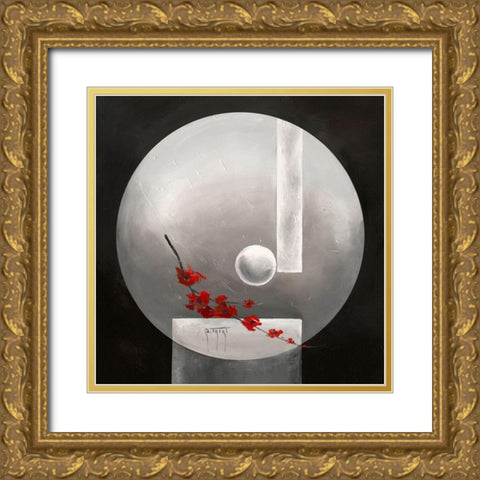 Le langage des fleurs Gold Ornate Wood Framed Art Print with Double Matting by Triki, Bernadette