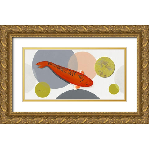 Koi Harmony I Gold Ornate Wood Framed Art Print with Double Matting by Gruhn, Nicole