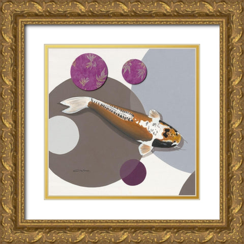 Koi Vio Spots I Gold Ornate Wood Framed Art Print with Double Matting by Gruhn, Nicole