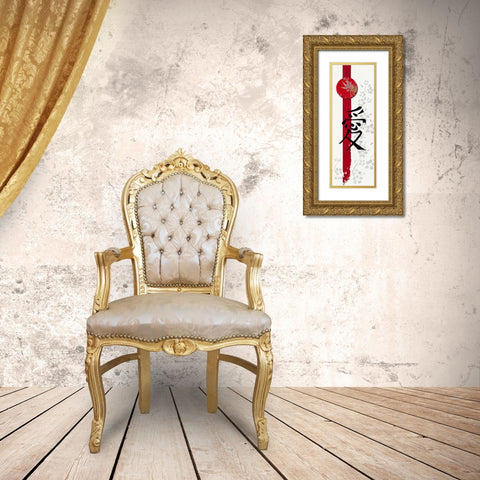 Love Gold Ornate Wood Framed Art Print with Double Matting by Gruhn, Elke