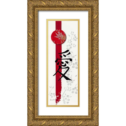 Love Gold Ornate Wood Framed Art Print with Double Matting by Gruhn, Elke