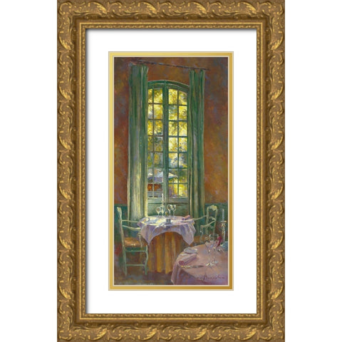 Rendez-vous secret Gold Ornate Wood Framed Art Print with Double Matting by Messely, Johan