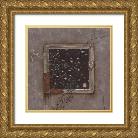 Nacht Bloemsen Gold Ornate Wood Framed Art Print with Double Matting by Thiry, Diana