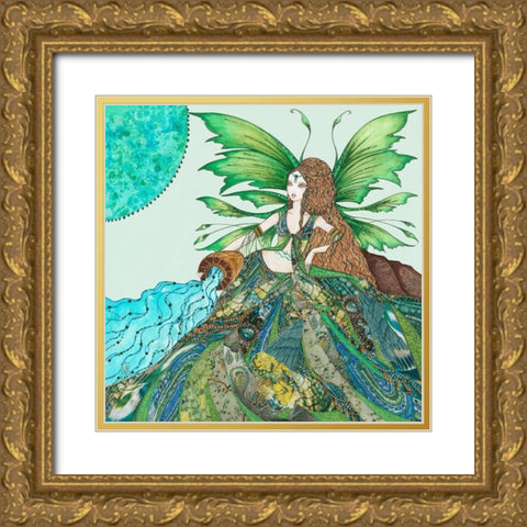 Fee du Verseau Gold Ornate Wood Framed Art Print with Double Matting by Johara