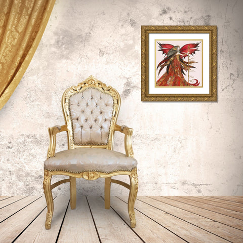 Fee du Belier Gold Ornate Wood Framed Art Print with Double Matting by Johara