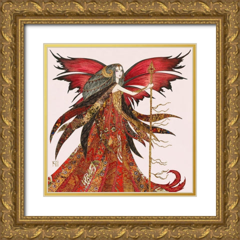 Fee du Belier Gold Ornate Wood Framed Art Print with Double Matting by Johara