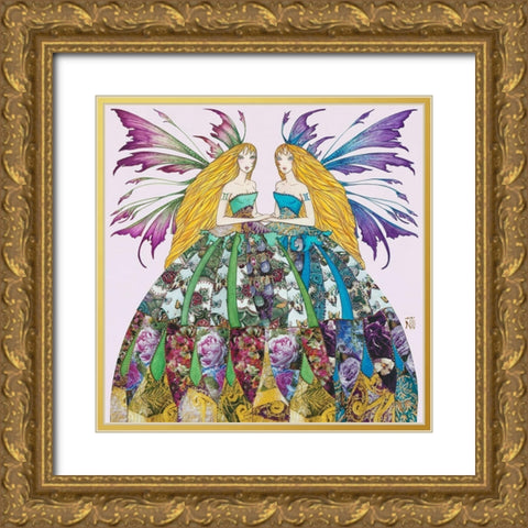 Fee du Gemeau Gold Ornate Wood Framed Art Print with Double Matting by Johara