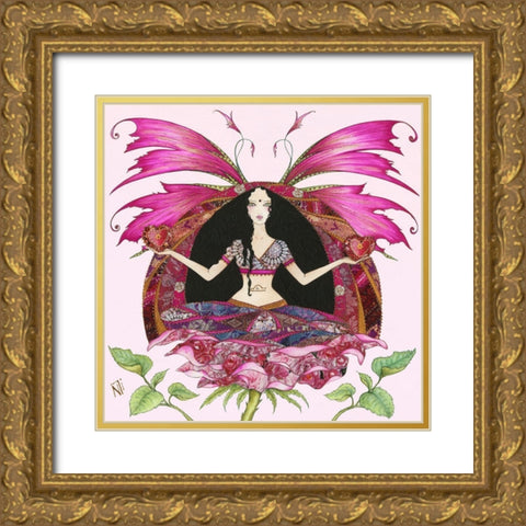 Fee de la Balance Gold Ornate Wood Framed Art Print with Double Matting by Johara