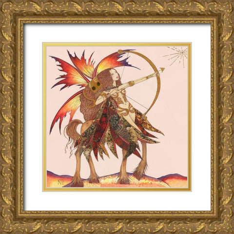 Fee du Sagittaire Gold Ornate Wood Framed Art Print with Double Matting by Johara