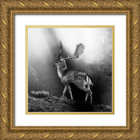 Wildwechsel Gold Ornate Wood Framed Art Print with Double Matting by Steger, Uwe