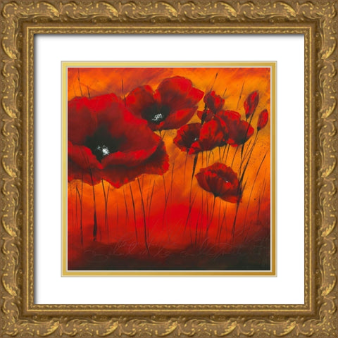 Quand l amour fleurit II Gold Ornate Wood Framed Art Print with Double Matting by Zacher-Finet, Isabelle