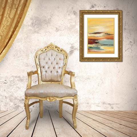 Horizon sur l etang I Gold Ornate Wood Framed Art Print with Double Matting by Manero, Annie