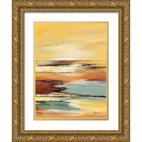 Horizon sur l etang I Gold Ornate Wood Framed Art Print with Double Matting by Manero, Annie