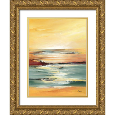 Horizon sur l etang II Gold Ornate Wood Framed Art Print with Double Matting by Manero, Annie