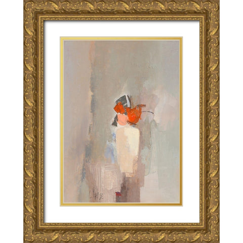 Roses Gold Ornate Wood Framed Art Print with Double Matting by Parise, Chantal