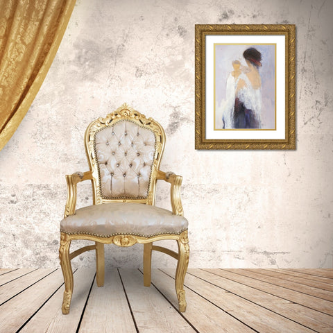 Maternite I Gold Ornate Wood Framed Art Print with Double Matting by Parise, Chantal