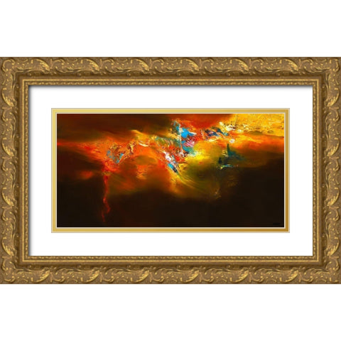 Global Firedance Gold Ornate Wood Framed Art Print with Double Matting by ARVEE