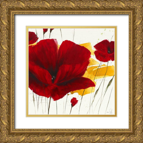 Liberte fleurie II Gold Ornate Wood Framed Art Print with Double Matting by Zacher-Finet, Isabelle
