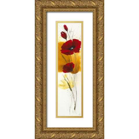 Liberte fleurie III Gold Ornate Wood Framed Art Print with Double Matting by Zacher-Finet, Isabelle