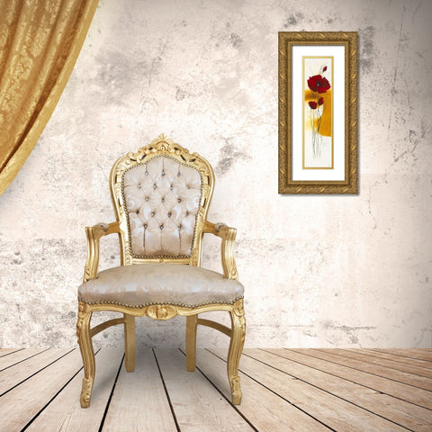 Liberte fleurie V Gold Ornate Wood Framed Art Print with Double Matting by Zacher-Finet, Isabelle