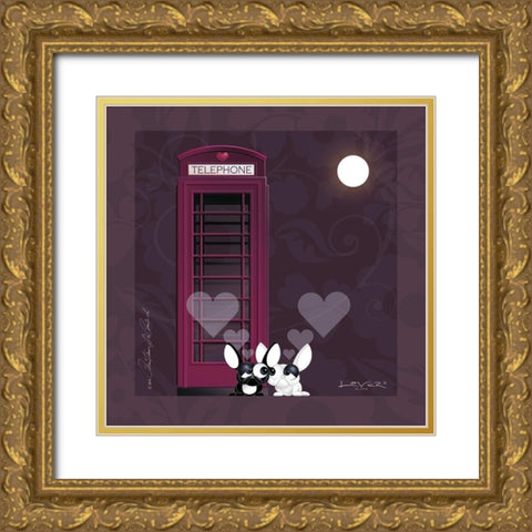 Lover by Lover - London by Night Gold Ornate Wood Framed Art Print with Double Matting by De Coninck, Christiaan