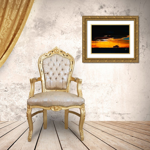 Sunset Run Gold Ornate Wood Framed Art Print with Double Matting by Tempier, Guy