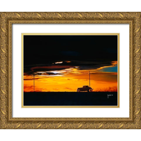Sunset Run Gold Ornate Wood Framed Art Print with Double Matting by Tempier, Guy