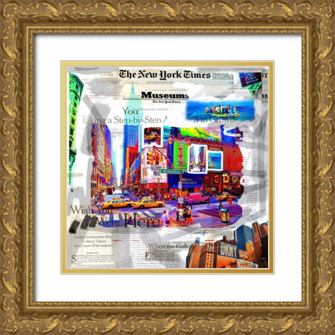 We re Here Gold Ornate Wood Framed Art Print with Double Matting by MN.FF