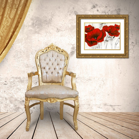 Pavot d hiver V Gold Ornate Wood Framed Art Print with Double Matting by Zacher-Finet, Isabelle
