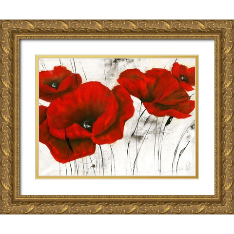 Pavot d hiver V Gold Ornate Wood Framed Art Print with Double Matting by Zacher-Finet, Isabelle