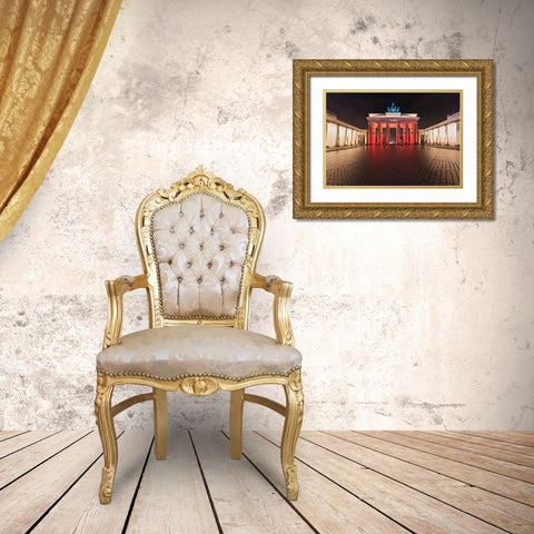 Brandenburger Tor II Gold Ornate Wood Framed Art Print with Double Matting by Fischer, Rolf