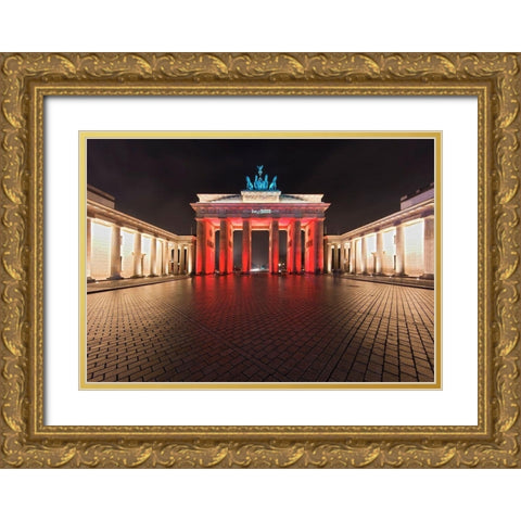 Brandenburger Tor II Gold Ornate Wood Framed Art Print with Double Matting by Fischer, Rolf