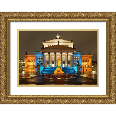 Schauspielhaus Gold Ornate Wood Framed Art Print with Double Matting by Fischer, Rolf
