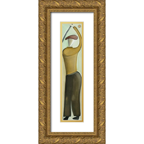 Golfer III Gold Ornate Wood Framed Art Print with Double Matting by Arns-Muller, Monika