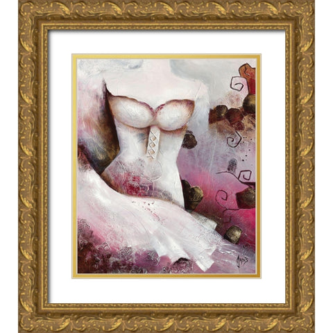 Sensibilite feminine I Gold Ornate Wood Framed Art Print with Double Matting by Jadis