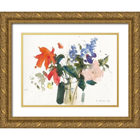 Gartenstrauss Gold Ornate Wood Framed Art Print with Double Matting by ROMO-Rolf Morschhauser