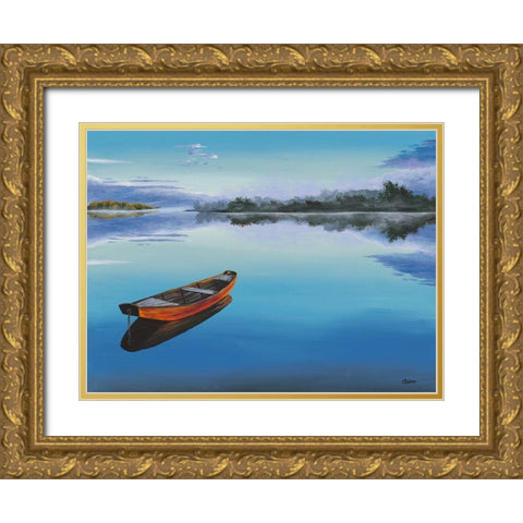 Ruhe am Morgen Gold Ornate Wood Framed Art Print with Double Matting by Richter, Cornelia