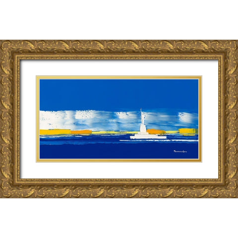 New York II Gold Ornate Wood Framed Art Print with Double Matting by Fontdeville, Guy