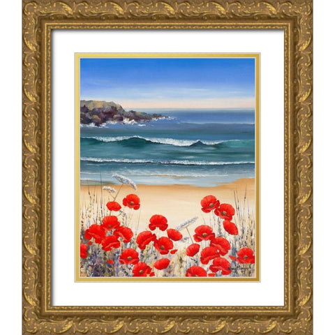 PoppyÂ Sands Gold Ornate Wood Framed Art Print with Double Matting by Mayes, Hilary