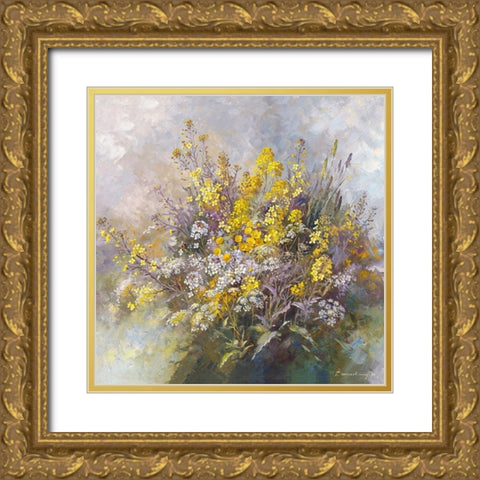 Bouquet printanier Gold Ornate Wood Framed Art Print with Double Matting by Messely, Paul