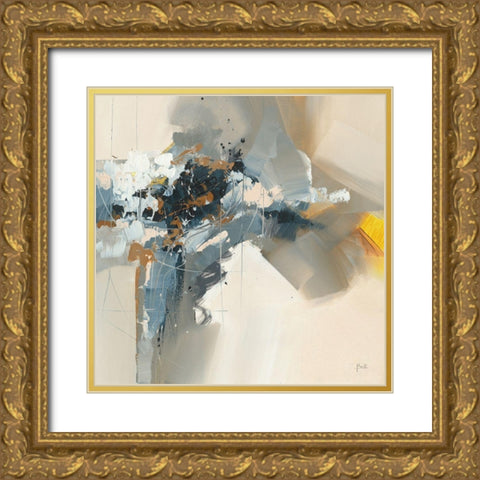 Pensee I Gold Ornate Wood Framed Art Print with Double Matting by Ball, Veronique