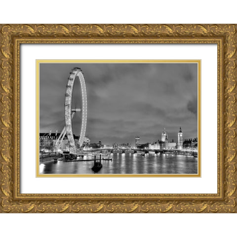 The Thames Gold Ornate Wood Framed Art Print with Double Matting by Terrible, Aurelien