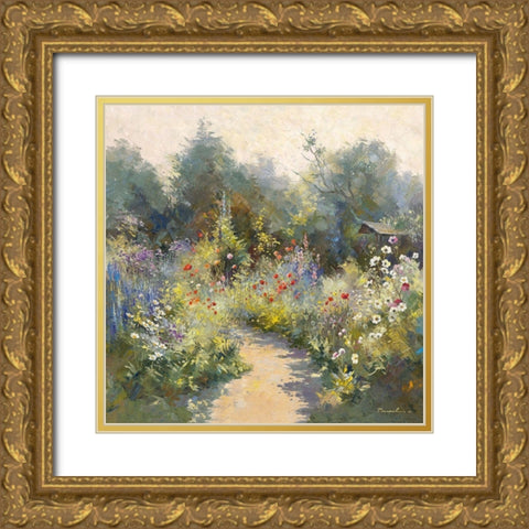 Petit paradis Gold Ornate Wood Framed Art Print with Double Matting by Messely, Paul