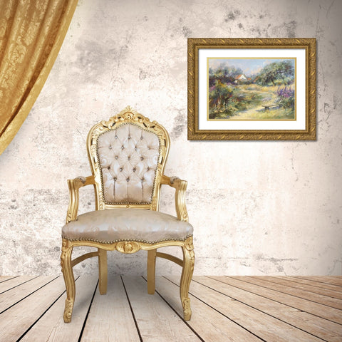 Le jardin du peintre Gold Ornate Wood Framed Art Print with Double Matting by Messely, Paul